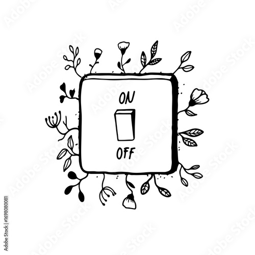 Embrace eco-friendly living with this charming light switch adorned with delicate floral elements.