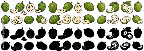 Mango slices and shapes with transparent background