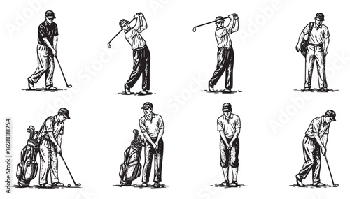 set of golf player 