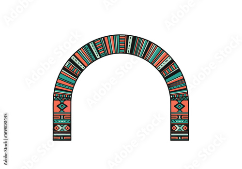 Colorful Geometric Archway with Ethnic Pattern Design.