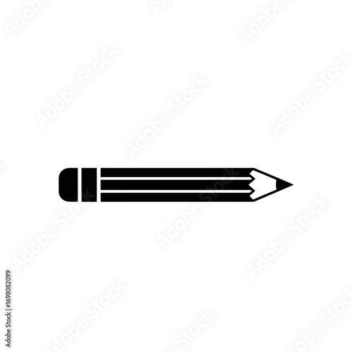 Simple black pencil icon with eraser