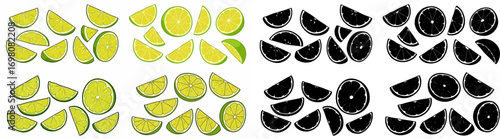 Pear halves collection with transparent background