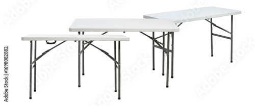 Billede på lærred three foldable tables on a transparent background