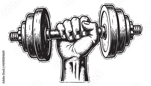 hand holding dumbbell