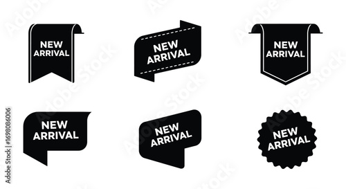new arrival banners in various shapes and designs