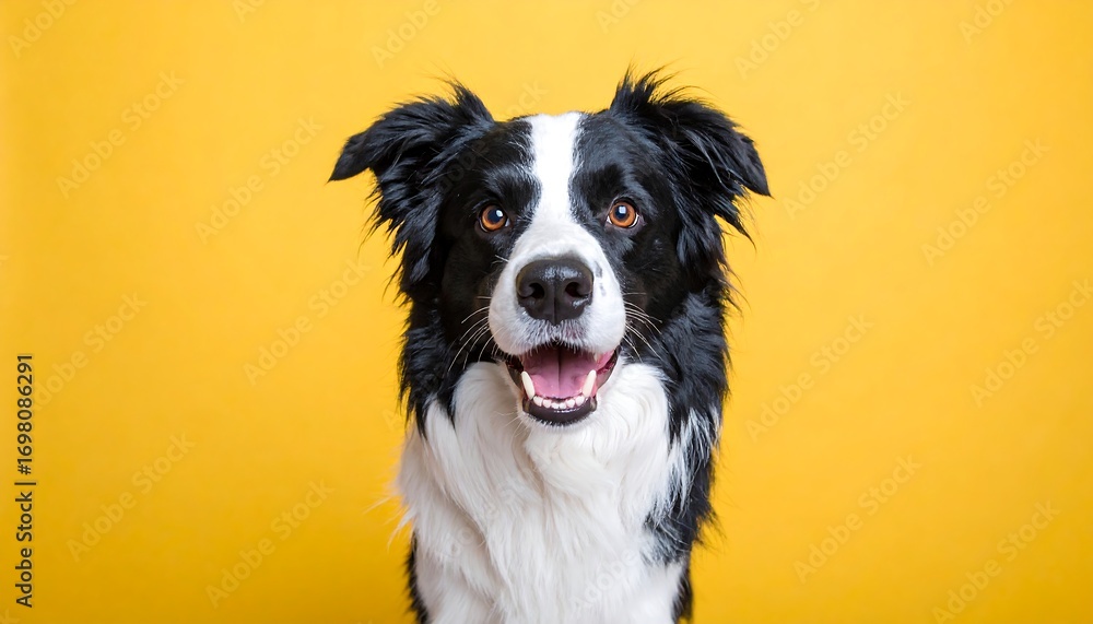 Fototapeta premium Happy black and white dog