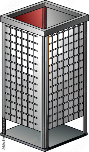 Christmas Home Organization Gray Metal Grid Container Design