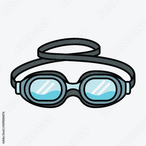 Swimming goggles isolated on white background for swim training
