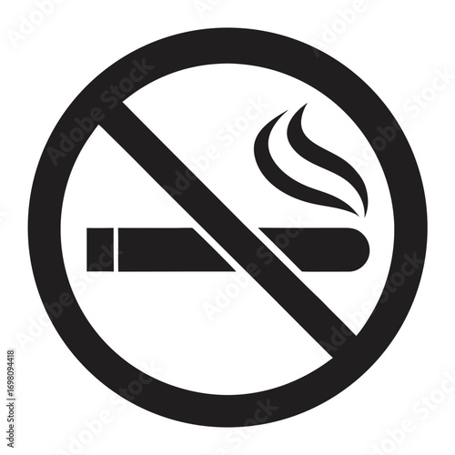 "No Smoking Sign Vector – Prohibition Symbol for Public Places"