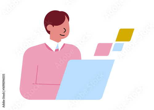 Man is developing a digital project