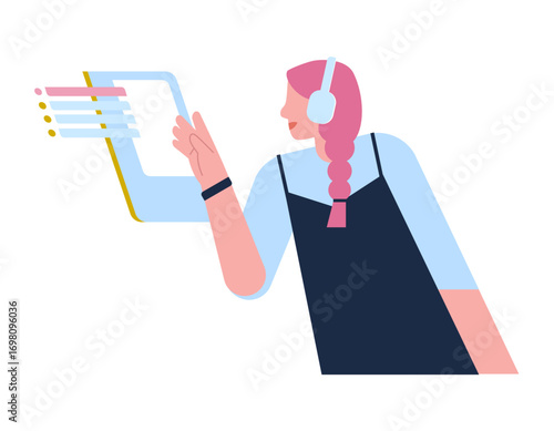 Woman is developing interface