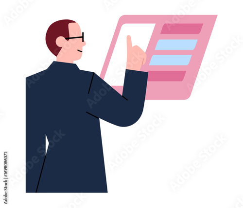 Man developing web layout
