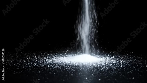 Wallpaper Mural Fine white powder falling against a black background, creating a small pile Torontodigital.ca
