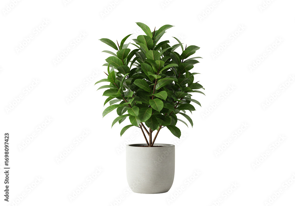 Obraz premium Green plant in white pot indoor plant houseplant foliage greenery