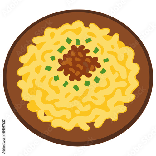 Käsespätzle germany egg noodles flat color vector illustration template design
