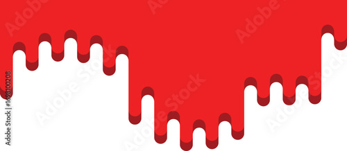 red paint and drops of blood, dripping paint on the wall, thick paint