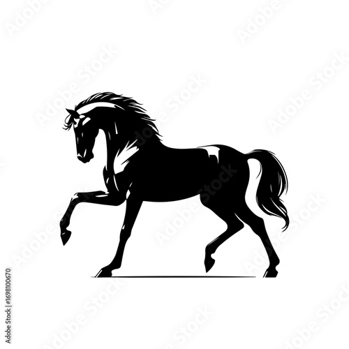Majestic Wild Horse Vector Illustration – Powerful Galloping Equine Design