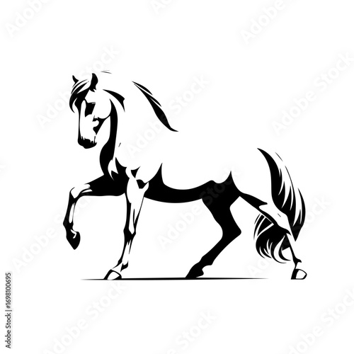 Elegant Horse Vector Illustration – Graceful Running Equine Artwork