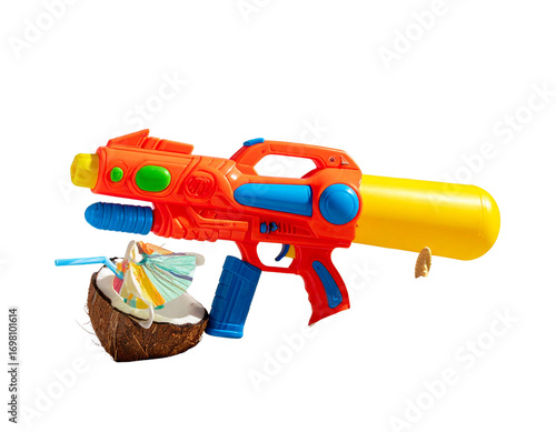Colorful Water Gun with Tropical Beach Vibes