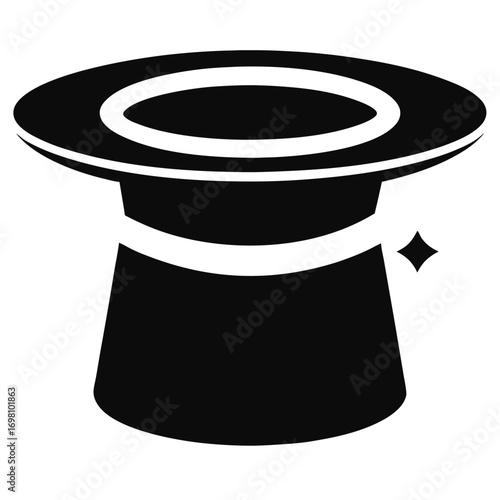 "Magician Hat Vector – Classic Magic Show Hat Silhouette Design"