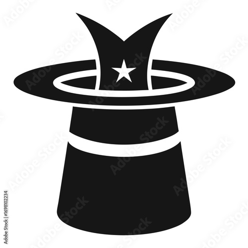 "Magician Hat Vector – Classic Magic Show Hat Silhouette Design"