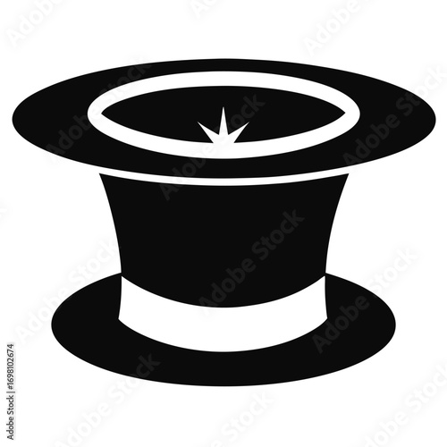 "Magician Hat Vector – Classic Magic Show Hat Silhouette Design"