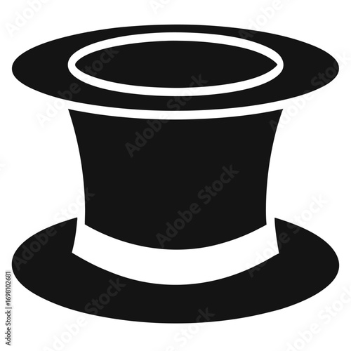 "Magician Hat Vector – Classic Magic Show Hat Silhouette Design"