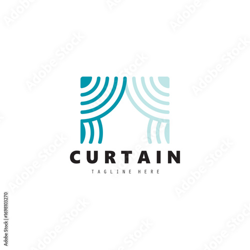  Curtain logo simple design illustration vector.