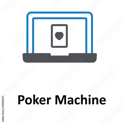 Poker Machine Vector icon which can easily modify or edit