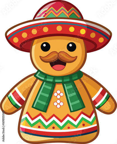 Christmas Cultural Fusion Festive Mexican Gingerbread Man