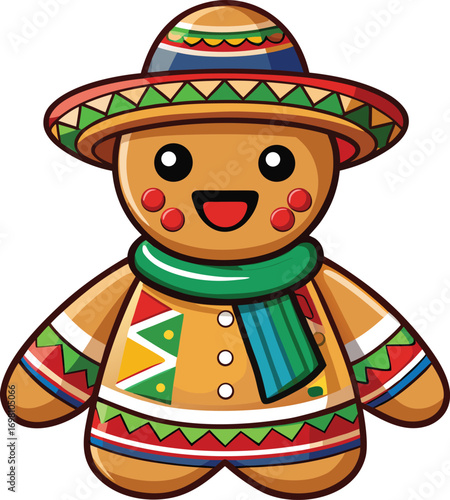 Christmas Cultural Fusion Festive Mexican Gingerbread Man
