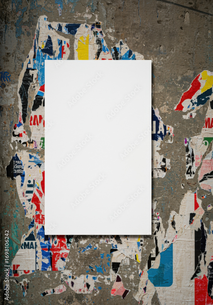 Fototapeta premium Blank White Sheet of Paper Framed by Urban Graffiti.