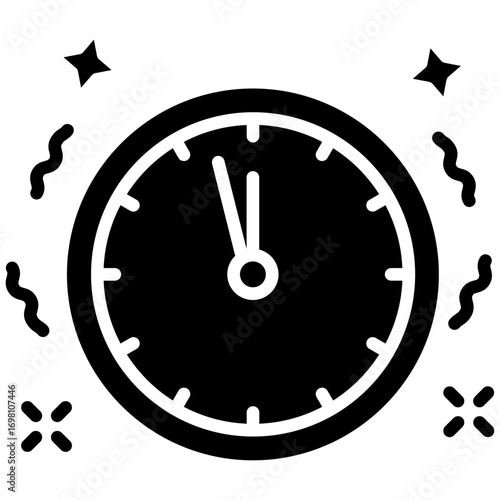 New Year Clock Icon