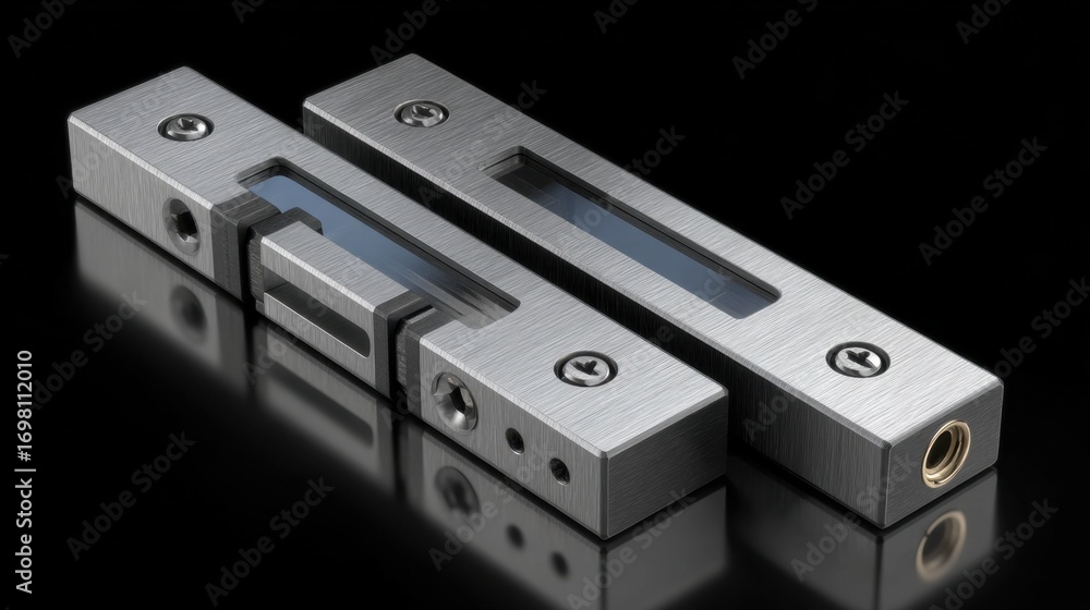 Fototapeta premium Showcasing an inspired design of modern metallic components that highlight functionality and aesthetics in a sleek display