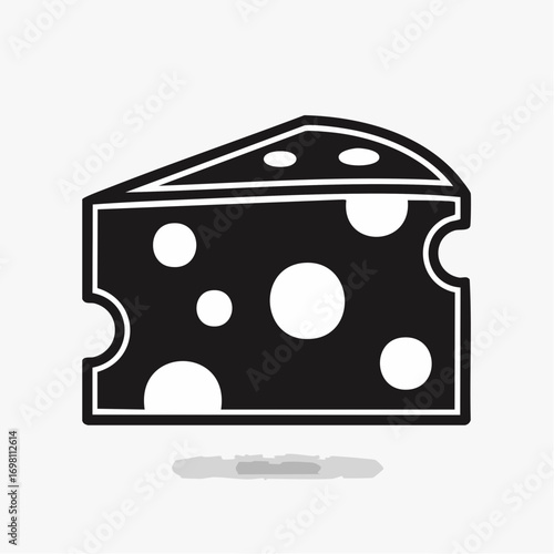 Swiss cheese or emmental cheese flat color icon for food apps and websites