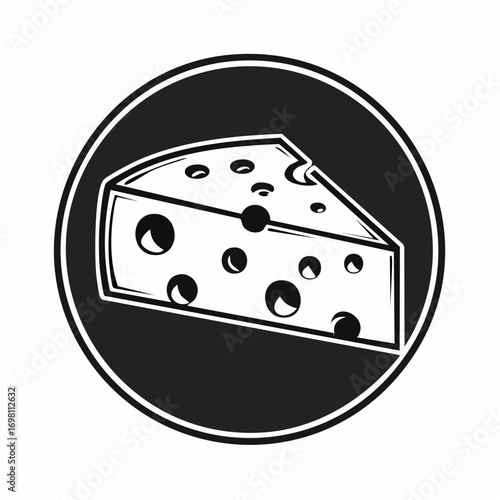 Swiss cheese or emmental cheese flat color icon for food apps and websites