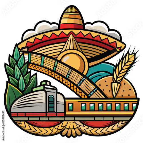 Mexican Revolution Day Sombrero - Historical Symbol Vector