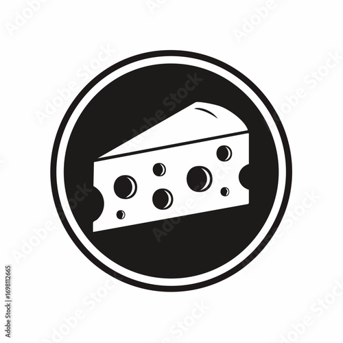 Swiss cheese or emmental cheese flat color icon for food apps and websites