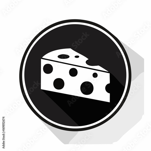 Swiss cheese or emmental cheese flat color icon for food apps and websites