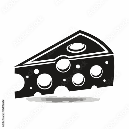 Swiss cheese or emmental cheese flat color icon for food apps and websites