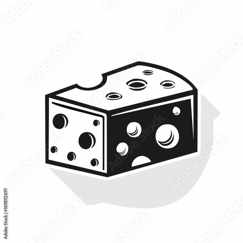 Swiss cheese or emmental cheese flat color icon for food apps and websites