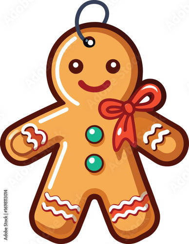 Christmas Personalized Elements Cute Gingerbread Man Tag Design