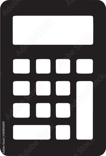 Calculator silhouette icon for finance, accounting, education, mathematics and business design.