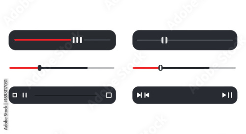 media player controls showing various functions and states