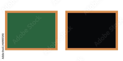 Set of boards. Black and green chalkboards for school or office