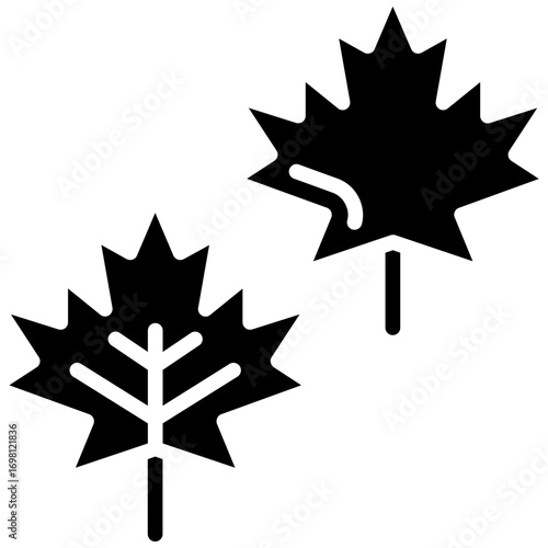 black maple leaves simple design clip art preview