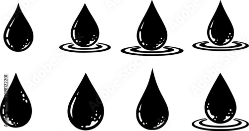 Dirty water drop icon vector collection. 