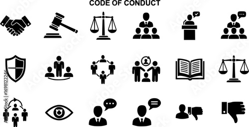 Code of conduct icon vector collection. 