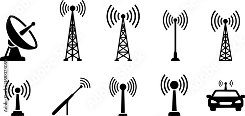 Antenna icon Graphic vector set for ui design
