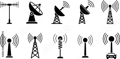 Antenna icon Graphic vector set for ui design
